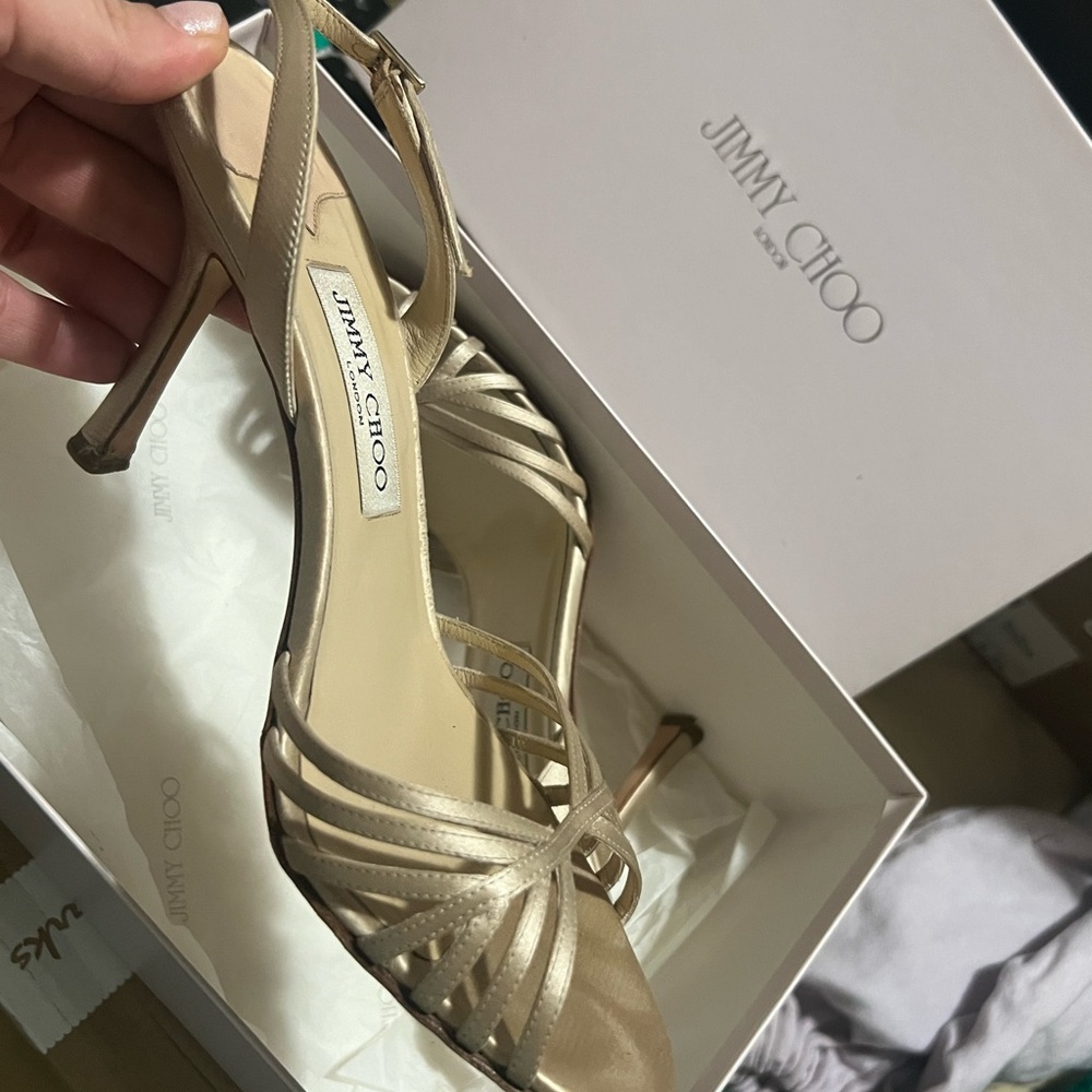 Jimmy Choo Gold Strappy Heels